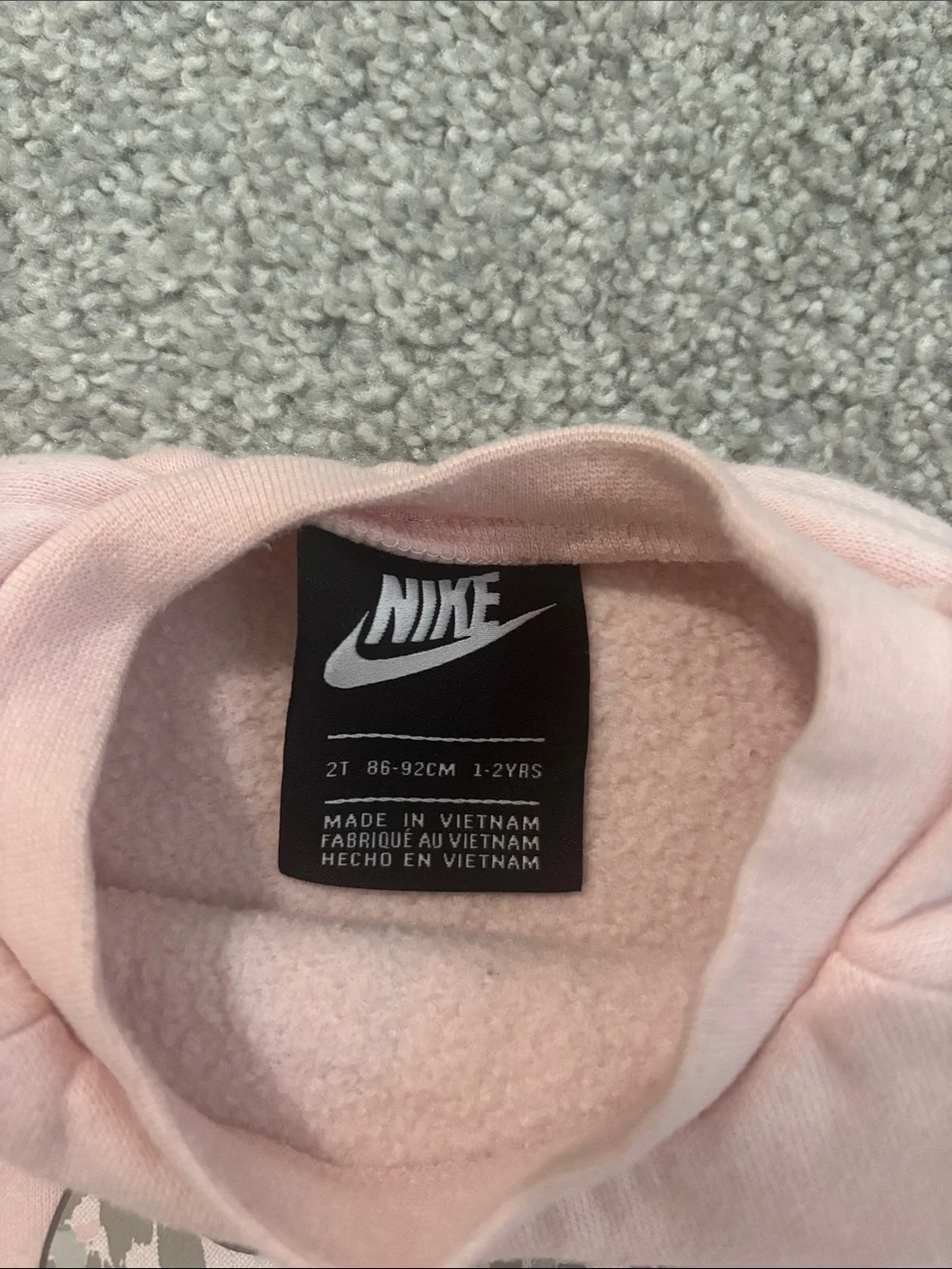 Nike Women's Light Pink Crewneck Sweatshirt with Camouflage Logo